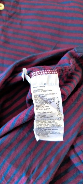 Polo Nautica Rayas Talla XL burdeos