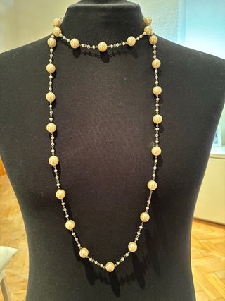 Collar largo perlas y cristales