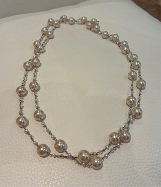 Collar largo perlas y cristales