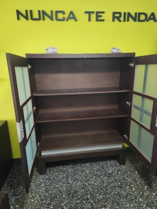 Conjunto Muebles Salón Madera y Cristal