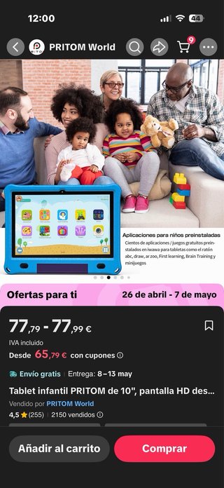 Tablet Infantil Azul y Morado