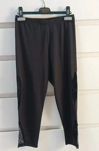 Leggings Enery Rose neri taglia S con pizzo