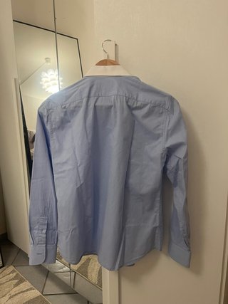 Camicia Gucci Uomo Azzurra con Collo Bianco
