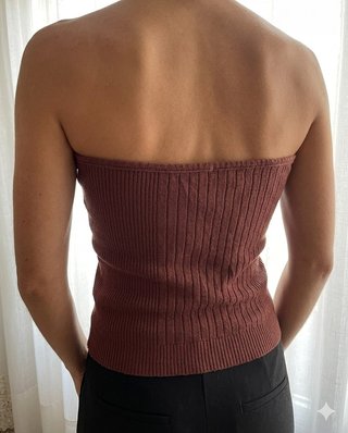 Conjunto de Punto Acanalado - Top Halter + Cárdi