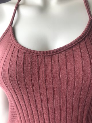 Conjunto de Punto Acanalado - Top Halter + Cárdi