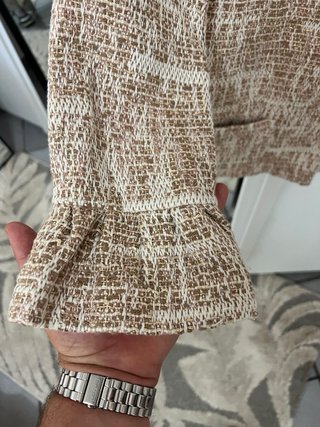 Giacca stile Chanel tweed beige