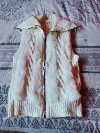 Chaleco punto y borreguillo beige