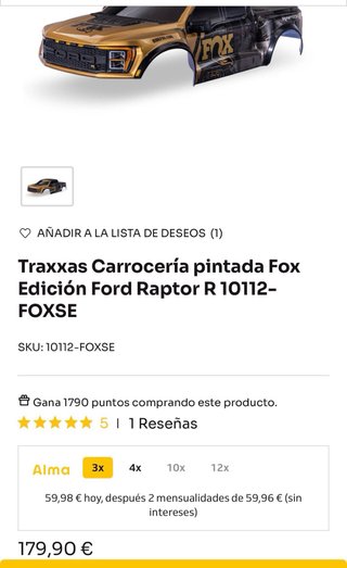 Carcasa Traxxas Ford Raptor