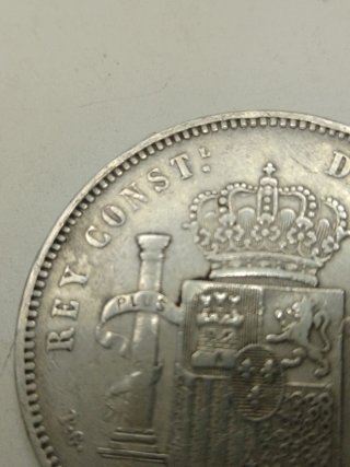 Moneda 5 Pesetas Plata Alfonso XIII 1892