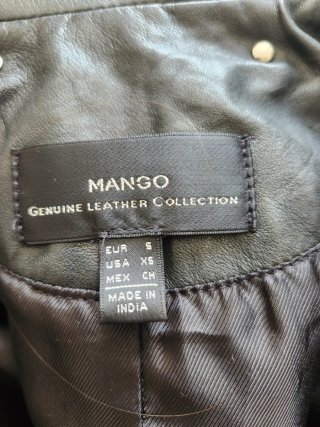 Cazadora de cuero Mango negra