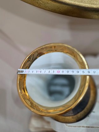Jarrón Cerámica Oro y Plata