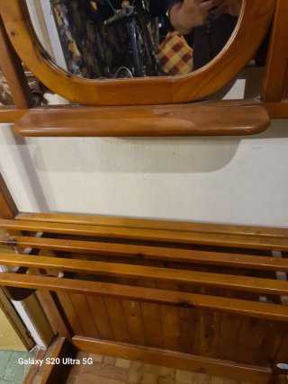 Mueble recibidor vintage madera espejo