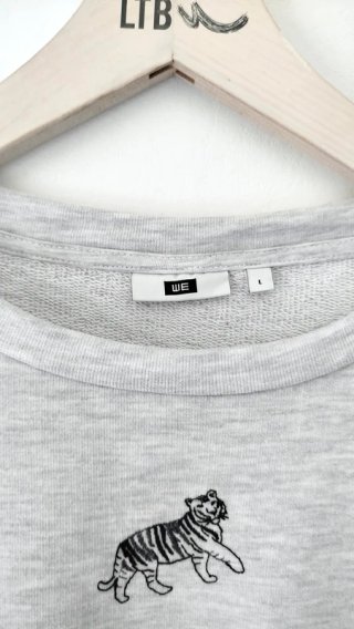 Sudadera WE gris tigres Talla L nueva mujer