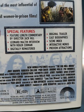 dvd, Big Doll House, año 1971, con  Pam Grier, Roger Corman