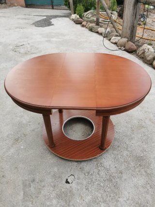 Mesa camilla redonda madera y cristal
