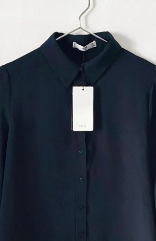 Camisa azul Mango Talla XS Manga larga Nueva