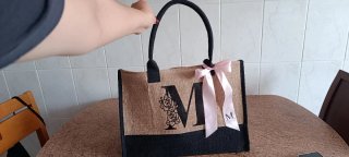Bolso de yute con inicial