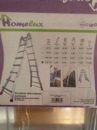 Escalera telescópica 12+12 peldaños aluminios