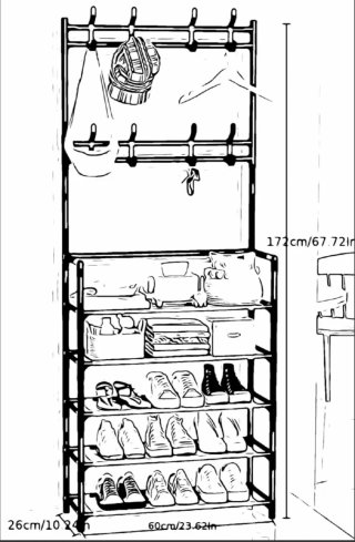 Scarpiera Organizzatore 5 Livelli Metallo Nero