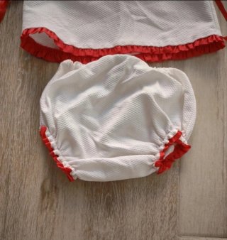 Conjunto bebé niña blanco y rojo 3 meses