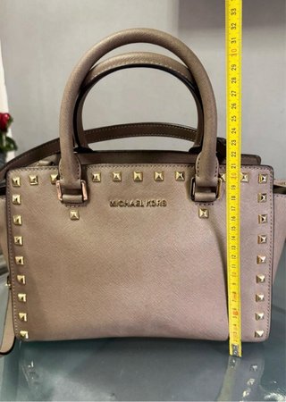 Michael Kors Borsa a spalla Selma in pelle marrone
