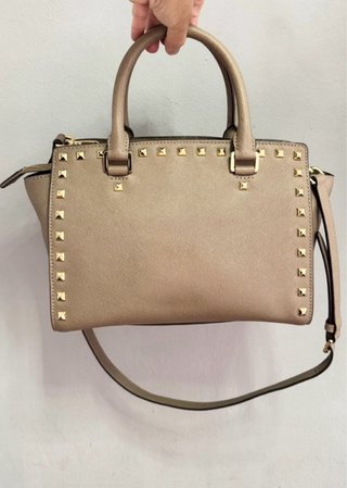 Michael Kors Borsa a spalla Selma in pelle marrone