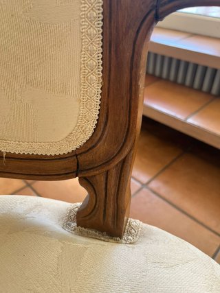 4 Sillas estilo Luis XV antiguas madera y tejido