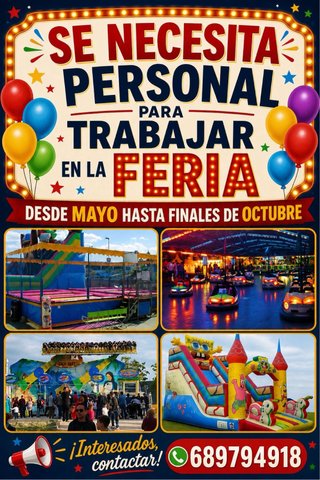 Se ofrece puesto de trabajo en la feria