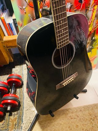 Guitarra Acústica Ashton D20BK Negra