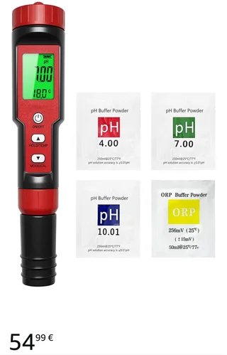 Medidor pH piscina 7en1 ORP cloro salinidad