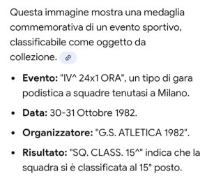 Medaglia G.S. Atletica 1982 Milano