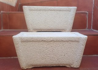 Jardineras rectangulares de piedra (2 unidades)
