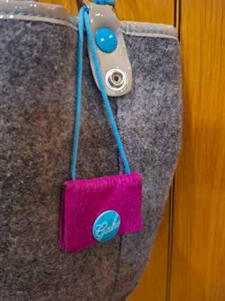 Bolso Gabs Gris con Detalles Rosas