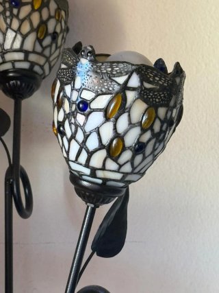 Lámpara de pie 3 tulipas cristal