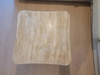 Mesa centro piedra estilo griego beige.