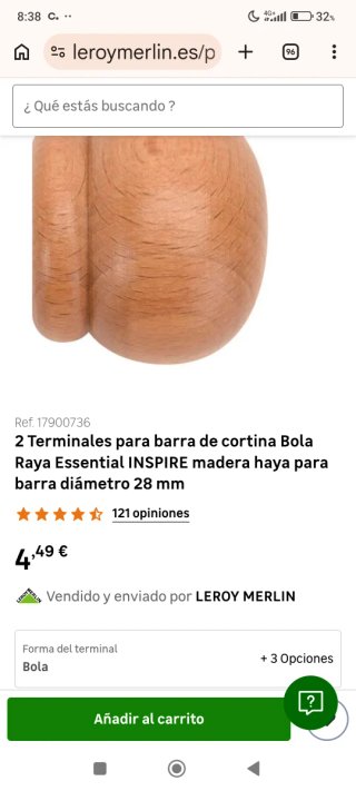 Soportes y remates para cortinas de madera