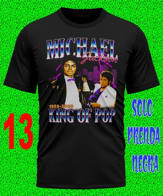2 MICHAEL JACKSON CAMISETA POP MUSICAL TEXTALLA