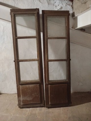 Puertas de madera maciza para balcón
