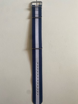 Cinturino Nato Nylon Blu/Bianco 24mm