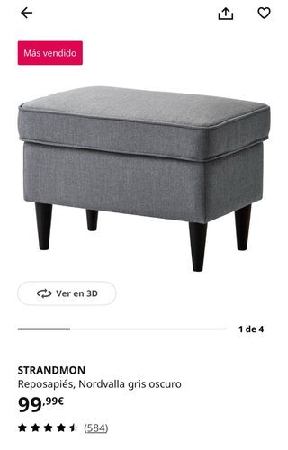 Reposapiés Ikea Strandmon Gris