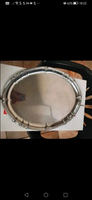 Vasso Argento Ovale Decorato