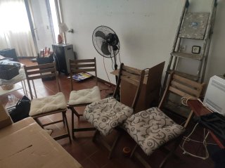 4 Sillas Terraza Madera con Cojines