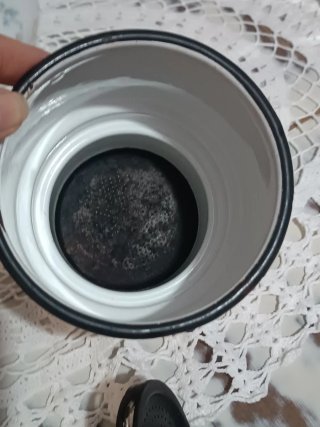Cafetera antigua rosa metal