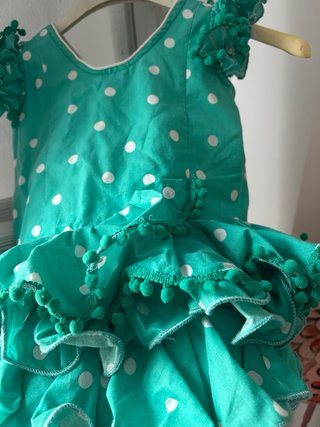 Traje Flamenca Bebé Lunares Verde