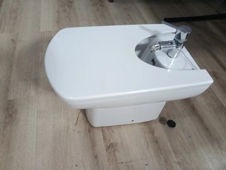 Bidé blanco con grifo Roca