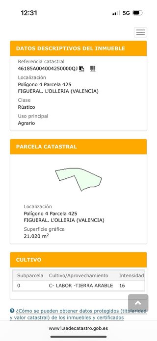 Terreno en L’olleria 21000m2