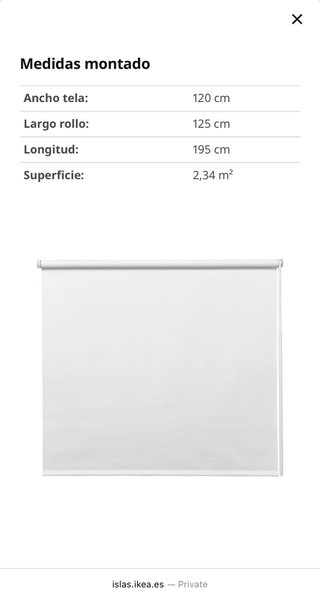 Estor FRIDANS IKEA 120x195cm Opaca