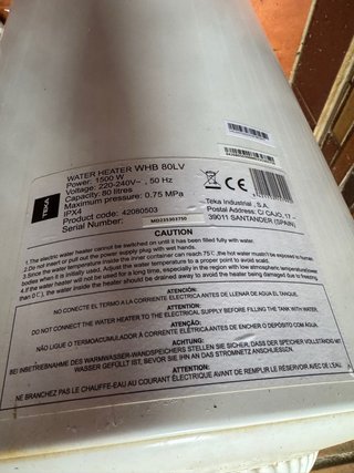 Termo agua caliente 80L