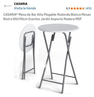 Mesa Alta Plegable de muy buena calidad.