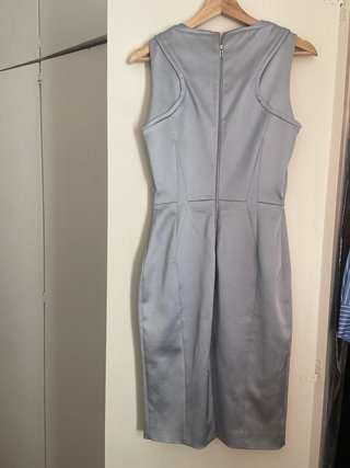 Vestido Gris Plateado Boda Fiesta